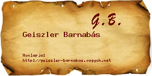 Geiszler Barnabás névjegykártya